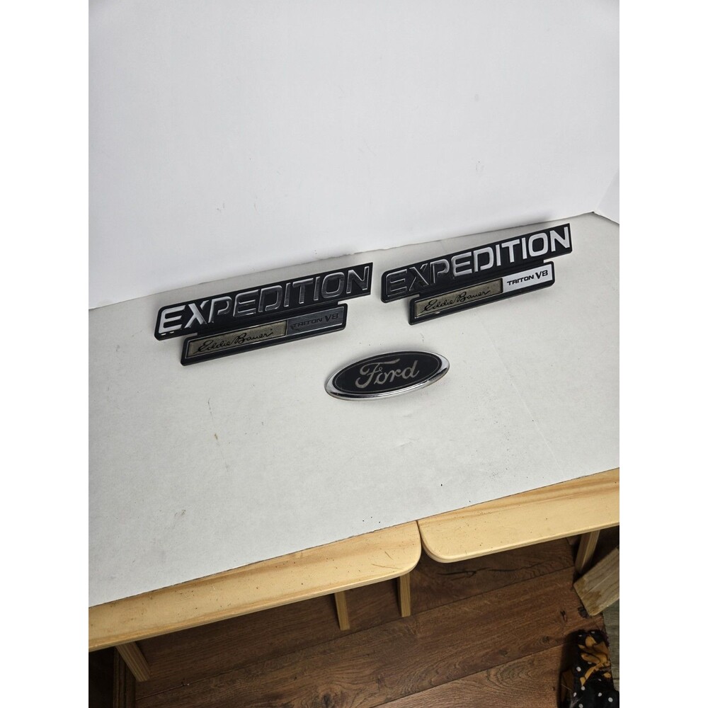 Ford OEM 1997-2002 Expedition Eddie Bauer Fender Emblem Badge Front Set of 2
